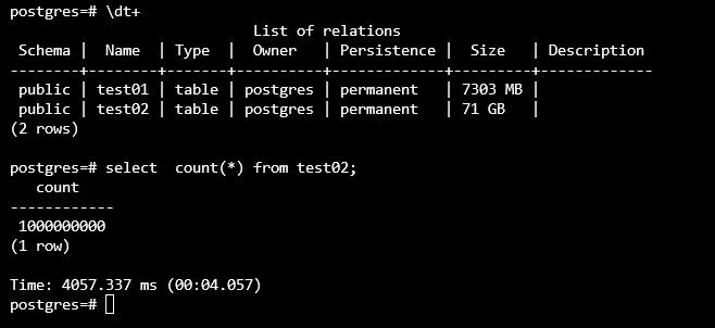 开并行后PostgreSQL13.6的全表扫描性能